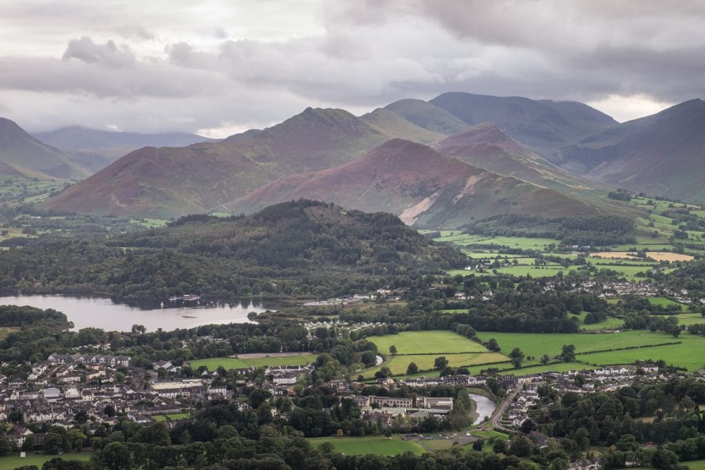 DSCF5574 Lake district scene with mountains and village