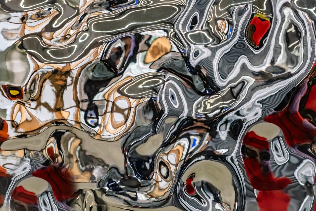 DSFF3793 Photo of abstract art piece - silver, gold, red and blue colours